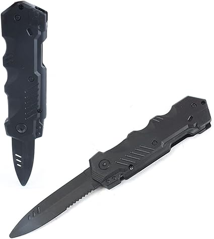 Roll over image to zoom in Cooplay 2pcs Retractable Hardcover Knife Toy Plastic Fake Fun Trick Gadget Props Extension Fun Prank Friend for Halloween Fools Day Party