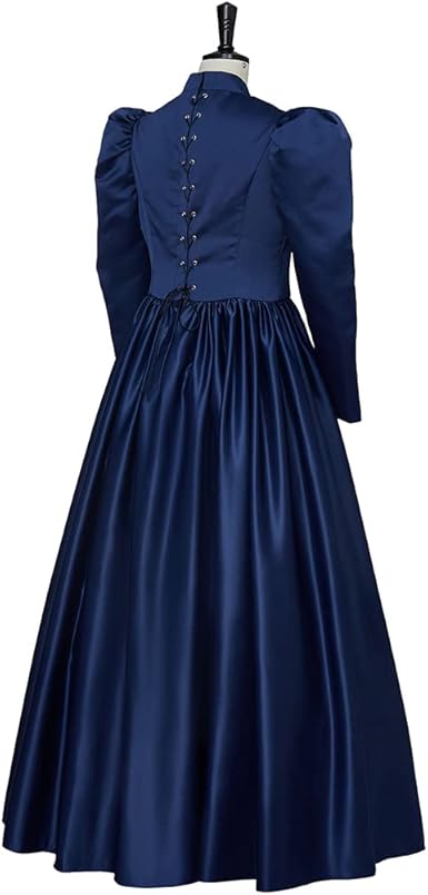 Women's 1890S Vintage Victorian Ball Gown Puff Sleeves Princess Dress Medieval Colonial Costume Empire Waist Gown size M