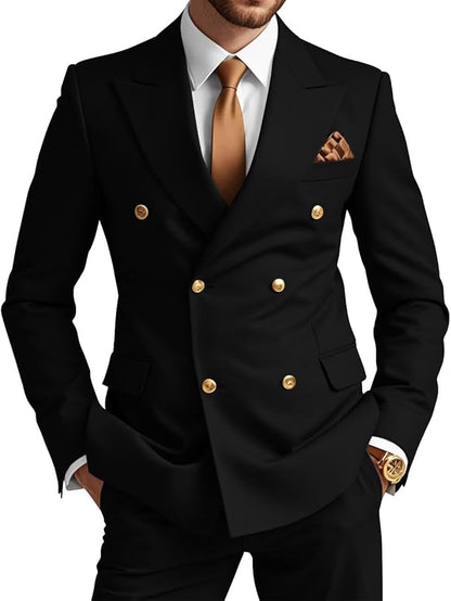 Wangyue Mens Double Breasted Suit Size XL