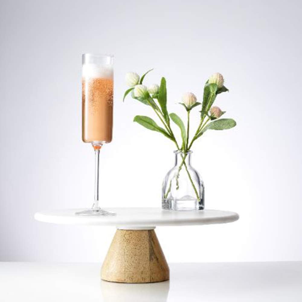 JoyJolt Champagne Flutes, Claire Collection Crystal Champagne Glasses Set of 2, 5.7 Ounce Capacity, Exquisite Craftsmanship, Ideal for Home Bar, Special Occasions – Made in Europe