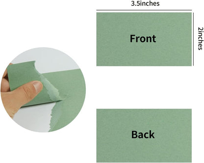 100 Pack Sage-Green Cardstock Blank Heavy Cards Stock 92LB Thick Paper for Invitations, Greeting Cards Making, Postcards, 2x3.5 inches
