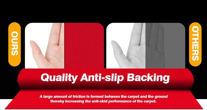 3x10 ft Heavy-Duty Red Carpet Runner with Non-Slip Rubber Backing - 1000 GSM Extra Thick Premium Aisle Rug for Weddings, Proposals, Hollywood-Style Runways & Event Decorations