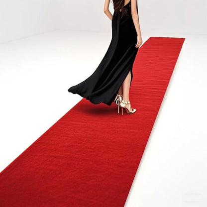 3x10 ft Heavy-Duty Red Carpet Runner with Non-Slip Rubber Backing - 1000 GSM Extra Thick Premium Aisle Rug for Weddings, Proposals, Hollywood-Style Runways & Event Decorations