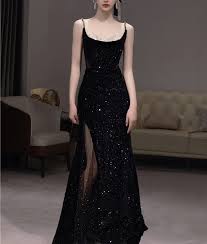 SHEIN WAIST HOLLOW SEQUIN SUSPENDER DRESS IN BLACK size no