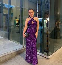 Sexy Bodycon Dresses for Women,Elegant Sparkly Dress One Shoulder Sequin Slim Slit Maxi Dress for Wedding Guest Cocktail Party Evening Ball Gown Nightclub Dinner Purple XL  Size S