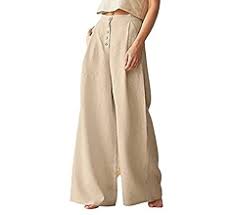 Plus Size Womens Winter Pants Pants Color Solid Casual High Button Cotton Ladies Leg Plus Size Loose Pants for Size 4