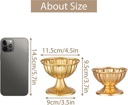 Sziqiqi Gold Flower Arrangement Pots for Centerpiece Table Decorations Metal Vase Urn Planter Decor for Home Wedding Party Christmas (3.7IN-10PCS, Gold)