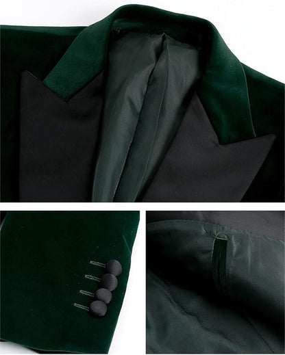 Men's Suit Regular Fit Wide Velvet Blazer Jacketsize L