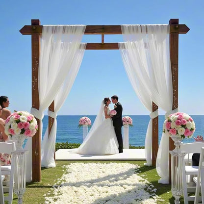 White Wedding Arch Draping Fabric 1 Panel 30'' x 18FT Sheer Chiffon Arch Drapery for Easter Bridal Shower Backdrop Outdoor Party Arches Church Ceremony Decoration