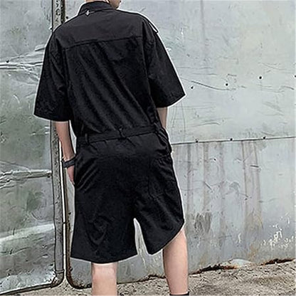 SLATIOM Black Green Jumpsuit Men's Overalls Long-Sleeved Jumpsuit Jogging Men Size XL