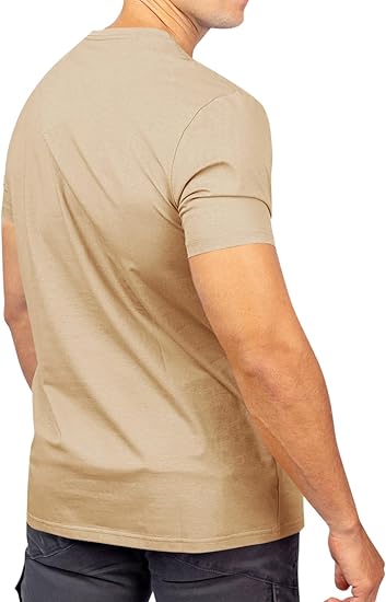 Runcati Mens V Neck Pocket T-Shirts Short Sleeve Casual Basic Summer Beach Cotton Tee Tops Size 4