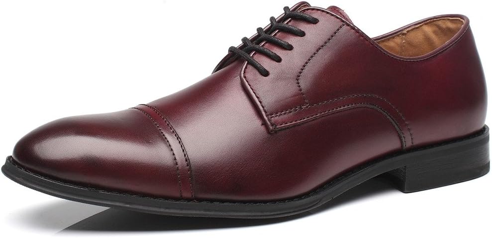 Mens Leather Updated Classic Cap Toe Oxfords Lace Dress Shoes size 12W