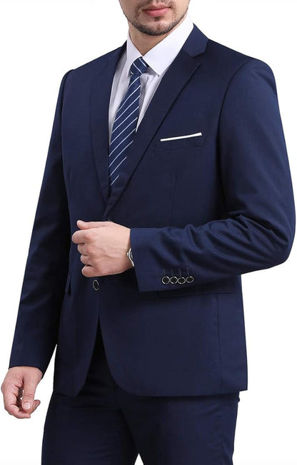 Mens Slim Fit Blazer Jacket Two-Button Notched Lapel Casual Suit Jacket size XL