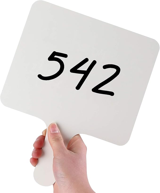 Dry Erase Answer Paddle - White Board, Double Sided Paddles (25 Pack, 7.83 X 6.46 Inches)