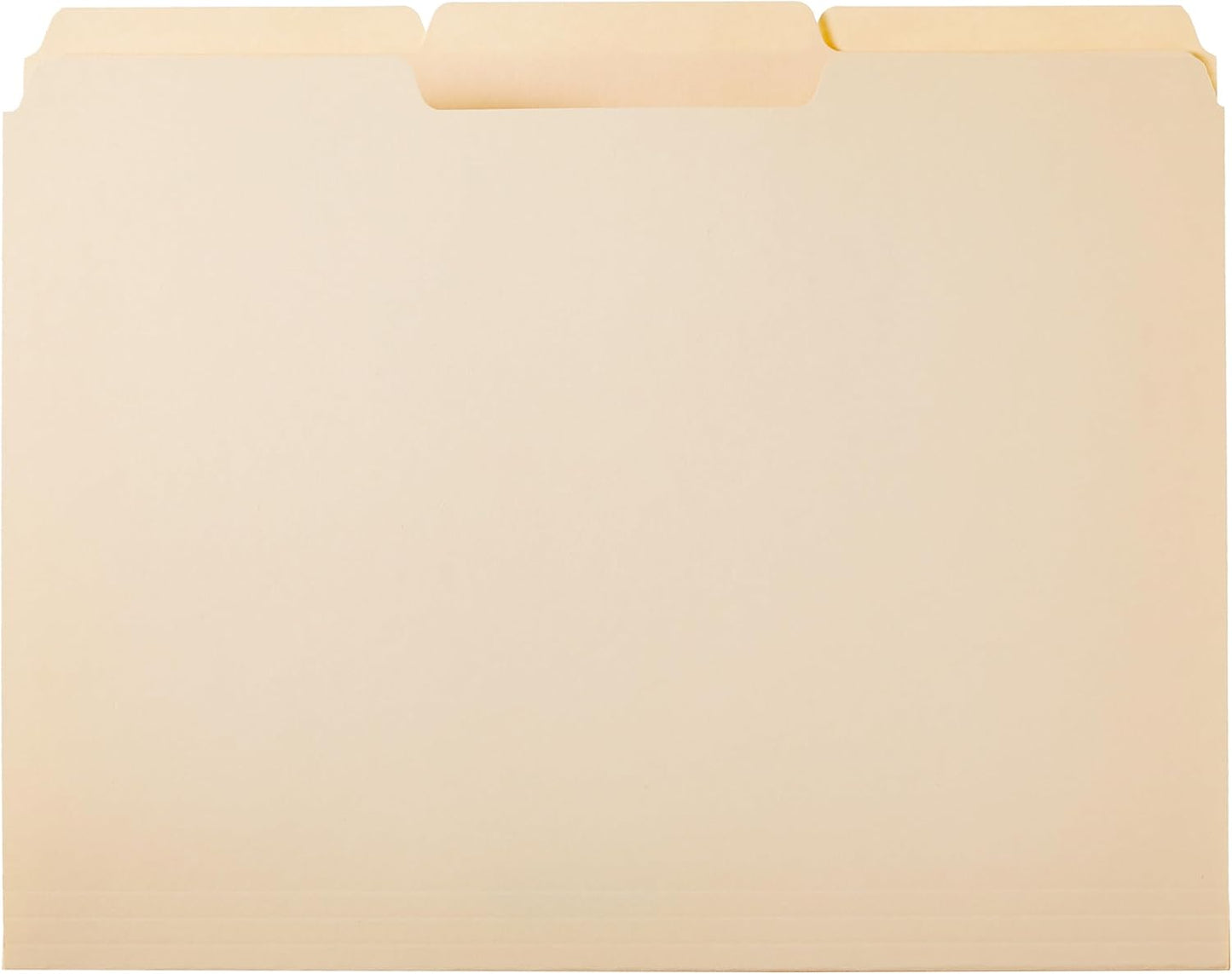 Amazon Basics File Folders with Tabs for Filing, 1/3-Cut Tab, Assorted Positions, Letter Size, Manila, Pack of 100
