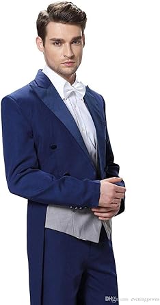 Men's Formalities Tuxedo Costume Morning Suit Vintage Hollywood Formal Tailcoat Slim Fit Peak Lapel Suit Tux Pants Tail Coat  Size No