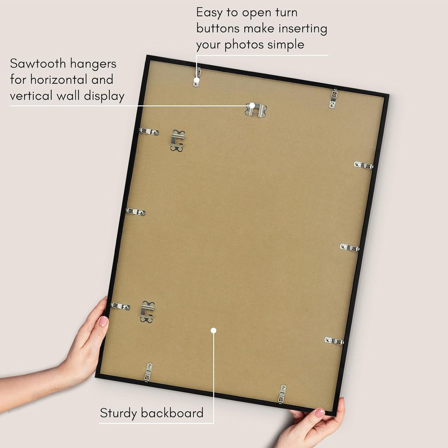 mericanflat 18x24 Poster Frame with Polished Plexiglass - Streamline Collection - Thin Border Picture Frame for Wall Display - Hanging Hardware Included - Black