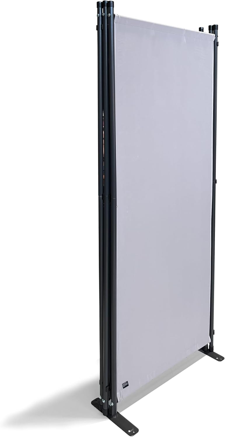 Room Divider 67" W x 65" H White | 3-Panel Folding Privacy Screen | Portable Room Partition | Garden Separation Paravent | Water Repellent Indoor & Outdoor Freestanding Wall