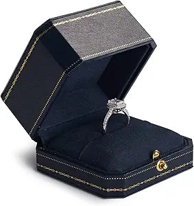 Oirlv Noble Engagement Ring Box Octagonal Ring Box for Wedding Ceremony