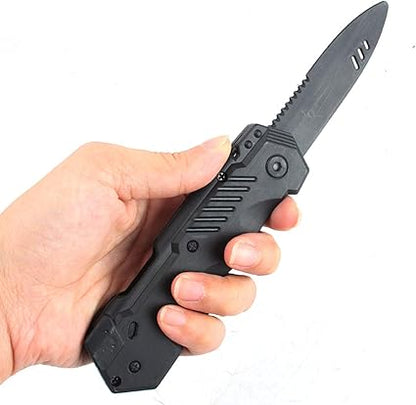 Roll over image to zoom in Cooplay 2pcs Retractable Hardcover Knife Toy Plastic Fake Fun Trick Gadget Props Extension Fun Prank Friend for Halloween Fools Day Party