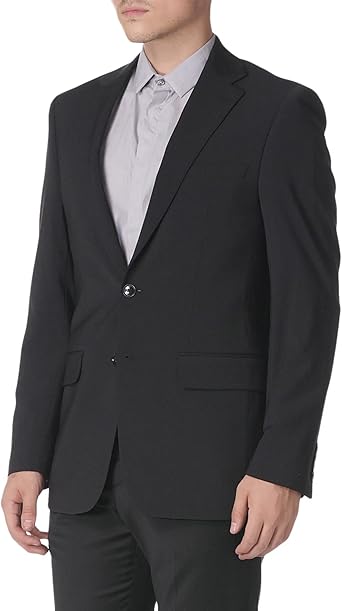 Men's Slim Fit Suit Separates, Solid Black, 36 Regular Size 42R