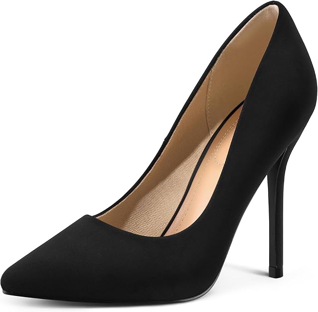 Women's High Heels Pumps Closed Pointed Toe Stiletto 4IN Heels Dress Wedding Shoes  size 8.5