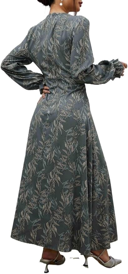 long sleeve dresses for women 2024 V-neck Side Knotted Dress size L