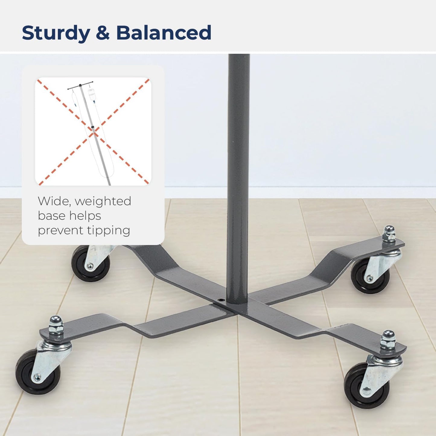 Drive Medical Economy Removable Top I. V. Pole, Silver Vein