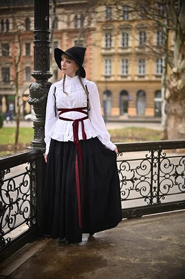 SCARLET DARKNESS Maxi Skirt for Women Summer Flowy A-Line Beach Long Skirt with Pockets Size S