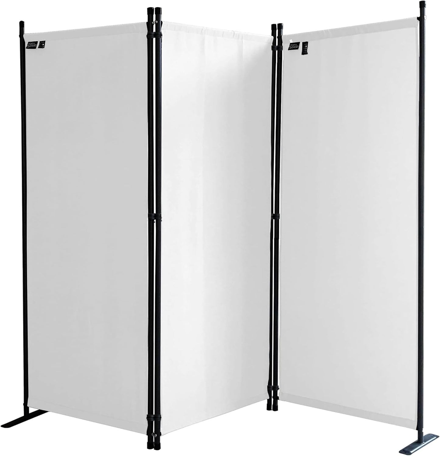 Room Divider 67" W x 65" H White | 3-Panel Folding Privacy Screen | Portable Room Partition | Garden Separation Paravent | Water Repellent Indoor & Outdoor Freestanding Wall