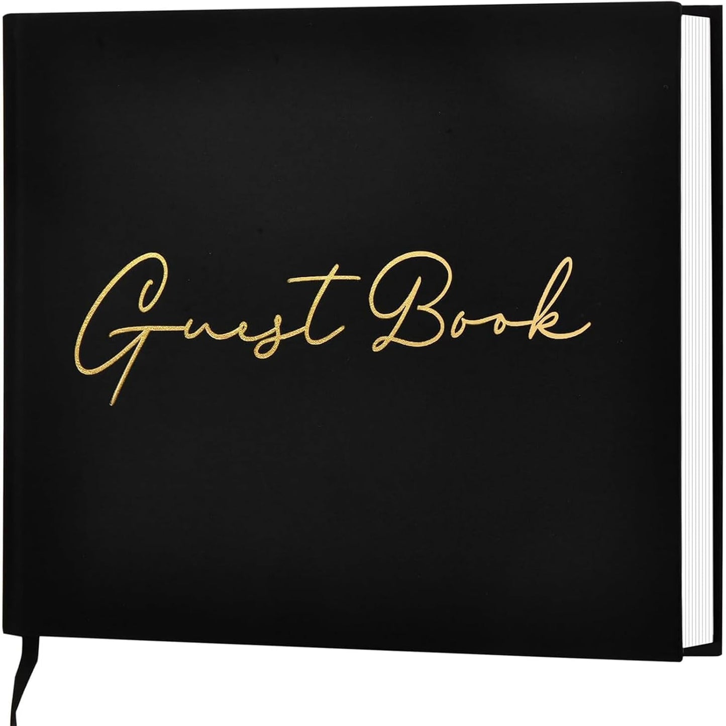 Funeral Guest Book for Loving Memory, Elegant Wedding Guest Book for Weddings Reception - Classic Baby Shower Guest Book, Perfect for Bridal Shower Birthday Guest Sign in Book, Black