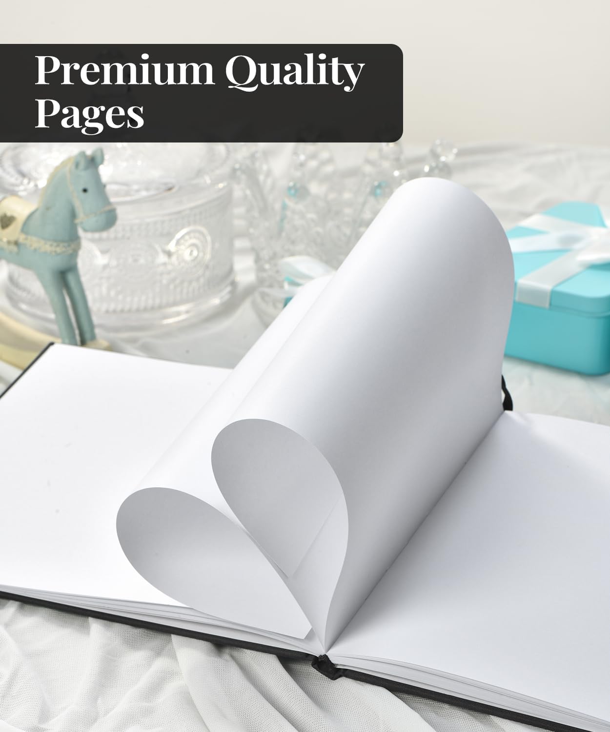 Funeral Guest Book for Loving Memory, Elegant Wedding Guest Book for Weddings Reception - Classic Baby Shower Guest Book, Perfect for Bridal Shower Birthday Guest Sign in Book, Black