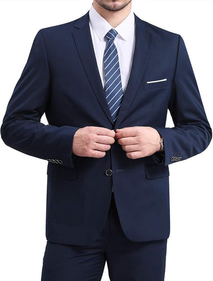 Mens Slim Fit Blazer Jacket Two-Button Notched Lapel Casual Suit Jacket size XL