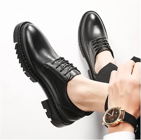KEIOMI Men's Leather Shoes Black Men's Shoes Korean Style British Business Formal Casual Leather Shoes Men Men Formal Shoes