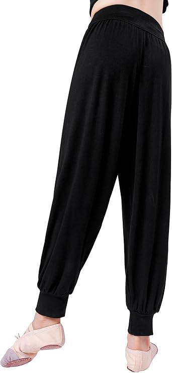 Kids Harem Pants, Loose Casual Black Baggy Jogger Pants, Hip Hop Dance Pants for Boys and Girls  Size not available