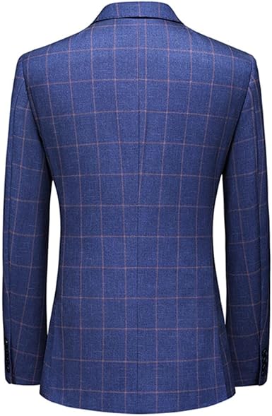 Slim Fit Mens Plaid Blazers Coats Elegant Plaid Jacket  size 40