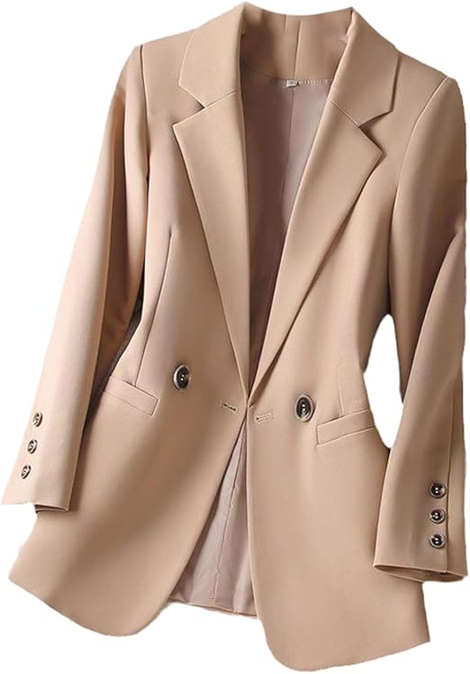 Khaki Suit Women's Coat Spring Autumn Korean Long Sleeve Blazers Woman Jacket Casual Office Ladies Blazer Tops Size 40
