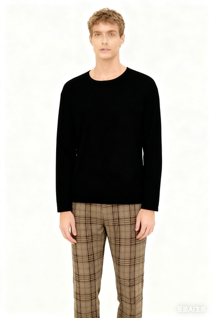 MANFINITY Men’s Brown Plaid Dress Pants – Size S