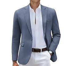 COOFANDY Mens Casual Blazer Slim Fit Sport Coats One Button Stylish Business Suit Jacket Size L