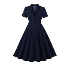 Wedtrend Women's Vintage A-Line Cocktail Dress V-Neck Elegant Evening Party Casual Cocktail Dress size L