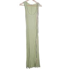 ZARA Reformation Bliss Maxi Ribbed Dress Limon Sleeveless  size S