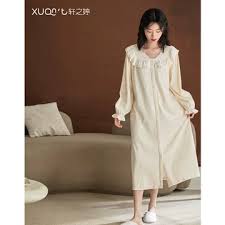 Women's Victorian Nightgown Long Sleeve Nightgowns Vintage Autumn Night Shirt  Size S
