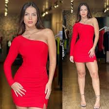 HGps8w Women's Sexy Off The Shoulder Dress Elegant Slope Neck Tie Shoulder Long Sleeve Ruched Bodycon Mini Club Party DressSize S