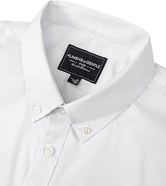 Alimens & Gentle Men's Dress Shirts Long Sleeve Wrinkle-Resistant Solid Stretch Button Down Shirt size XL