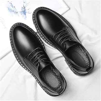 KEIOMI Men's Leather Shoes Black Men's Shoes Korean Style British Business Formal Casual Leather Shoes Men Men Formal Shoes