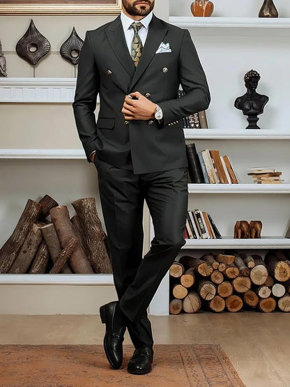 Wangyue Mens Double Breasted Suit Size XL