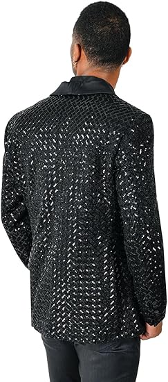 Barabas Men's Shiny Design Glittery Sequin Design Blazer BL3068 Size XL