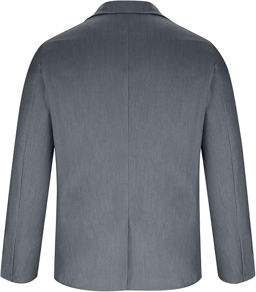 Mens Suit Jacket Casual Notched Lapel Collar Open Front Blazer Roll Up Sleeve Slim Fit Business Office Coats Size M