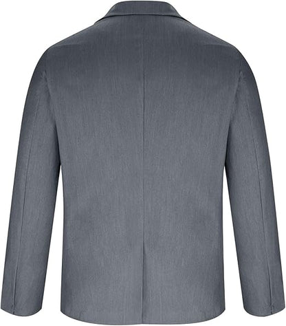 Mens Suit Jacket Casual Notched Lapel Collar Open Front Blazer Roll Up Sleeve Slim Fit Business Office Coats Size M