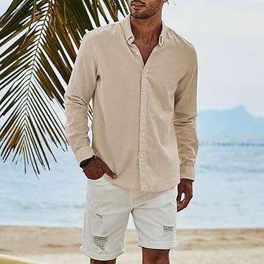 Men's Button Down Shirt Long Sleeve Business Casual Shirt, S-3XL  Size M